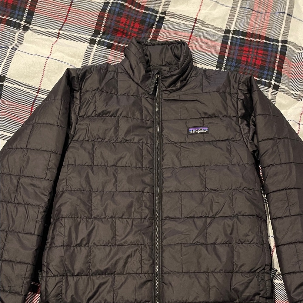 Patagonia Quilted Black puffer Coat Jacket Kids Boys Large L (12)
